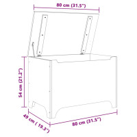 Produktbild för Förvaringslåda med lock RANA vit 80x49x54 cm massiv furu