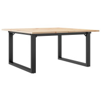 Produktbild för Soffbord O-ram 90x90x45 cm massiv furu och stål
