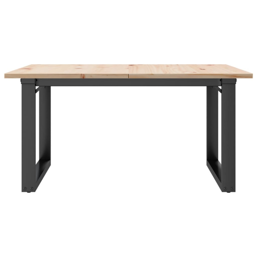 Produktbild för Soffbord O-ram 90x90x45 cm massiv furu och stål