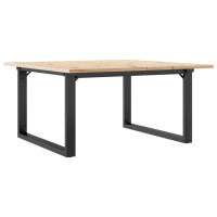 Produktbild för Soffbord O-ram 90x90x45 cm massiv furu och stål