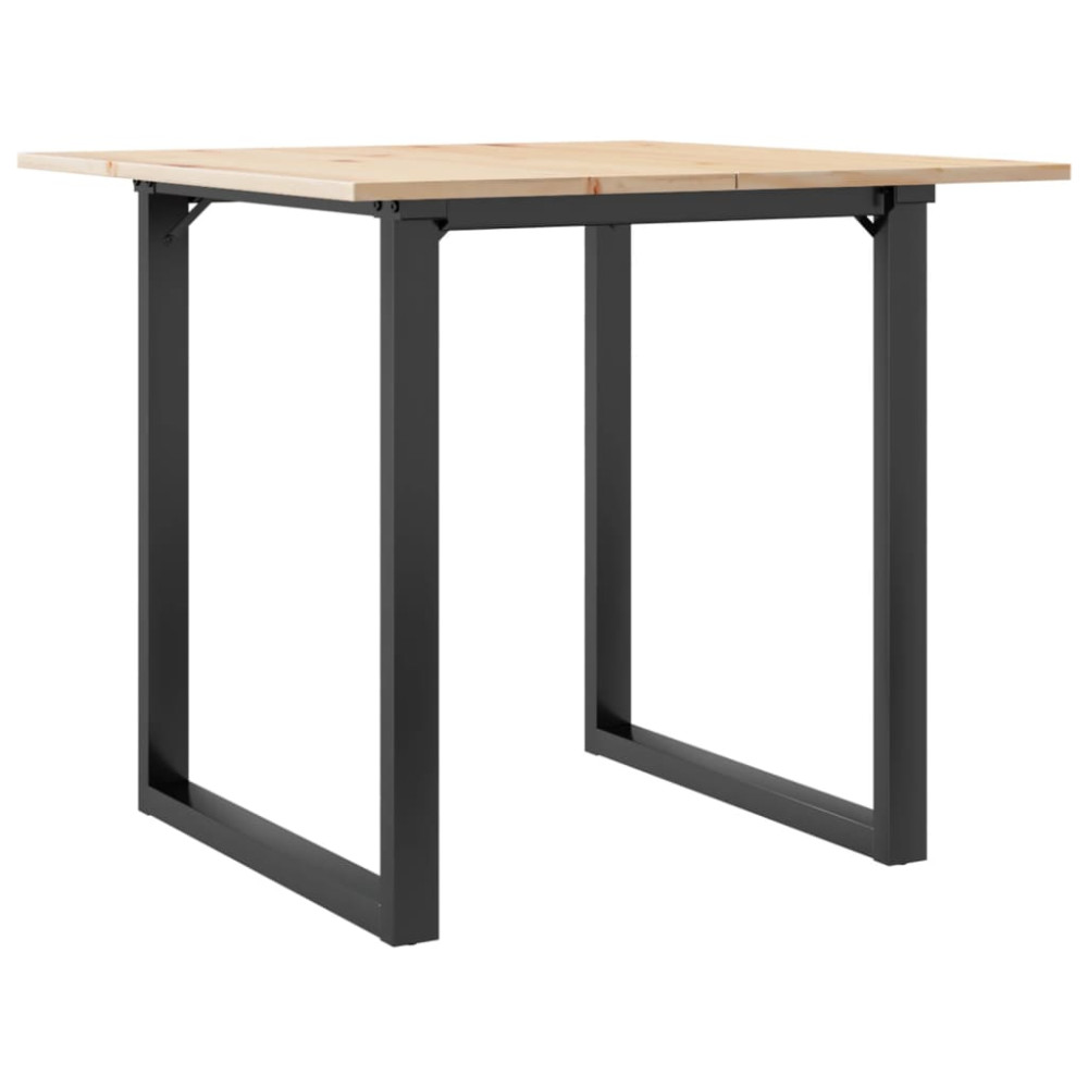 Produktbild för Matbord O-ram 80x80x75 cm massiv furu och stål