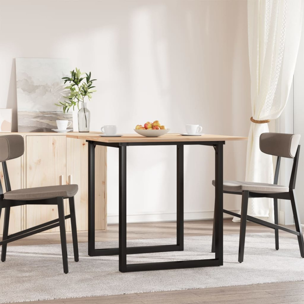 Produktbild för Matbord O-ram 80x80x75 cm massiv furu och stål