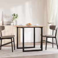 Produktbild för Matbord O-ram 80x80x75 cm massiv furu och stål