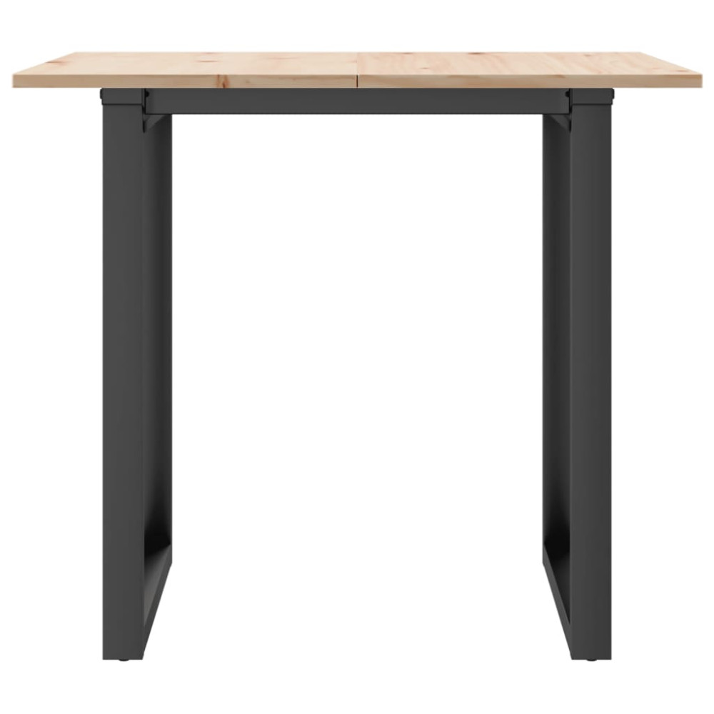 Produktbild för Matbord O-ram 80x80x75 cm massiv furu och stål