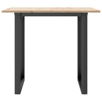 Produktbild för Matbord O-ram 80x80x75 cm massiv furu och stål