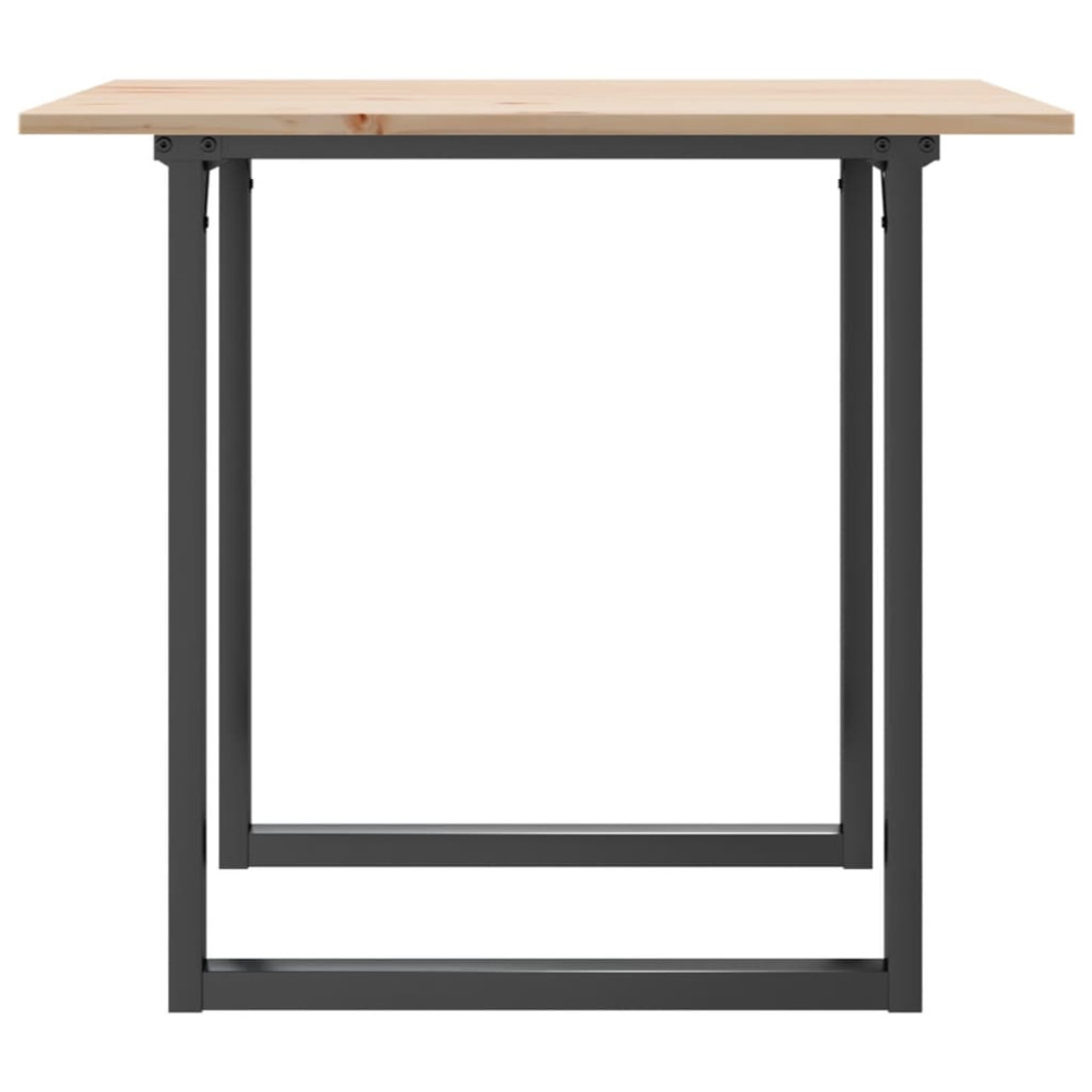 Produktbild för Matbord O-ram 80x80x75 cm massiv furu och stål