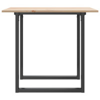 Produktbild för Matbord O-ram 80x80x75 cm massiv furu och stål