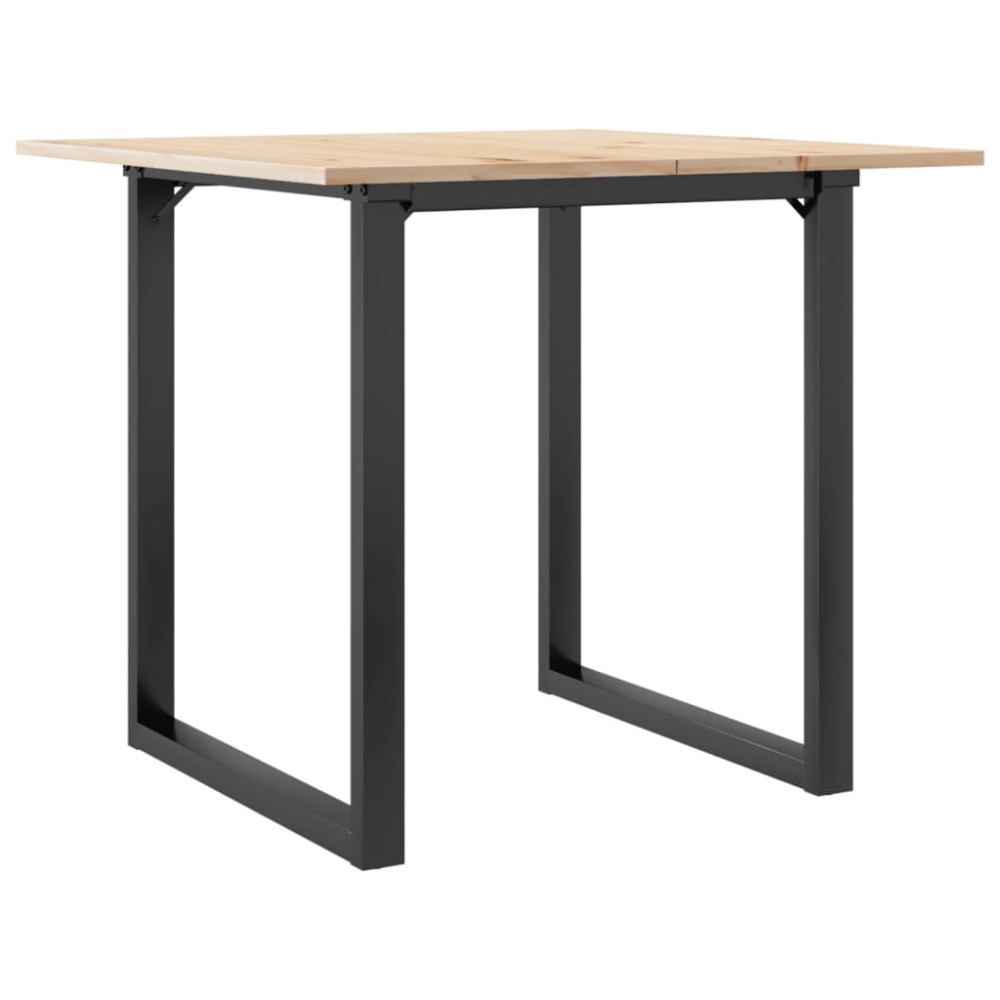 Produktbild för Matbord O-ram 80x80x75 cm massiv furu och stål