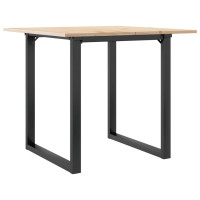Produktbild för Matbord O-ram 80x80x75 cm massiv furu och stål