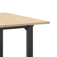 Produktbild för Matbord O-ram 80x80x75 cm massiv furu och stål