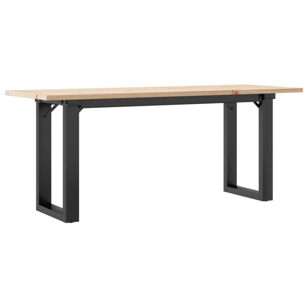 Produktbild för Soffbord O-ram 110x40x45 cm massiv furu och stål
