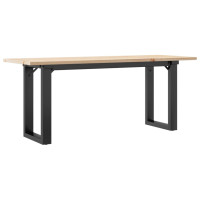 Produktbild för Soffbord O-ram 110x40x45 cm massiv furu och stål