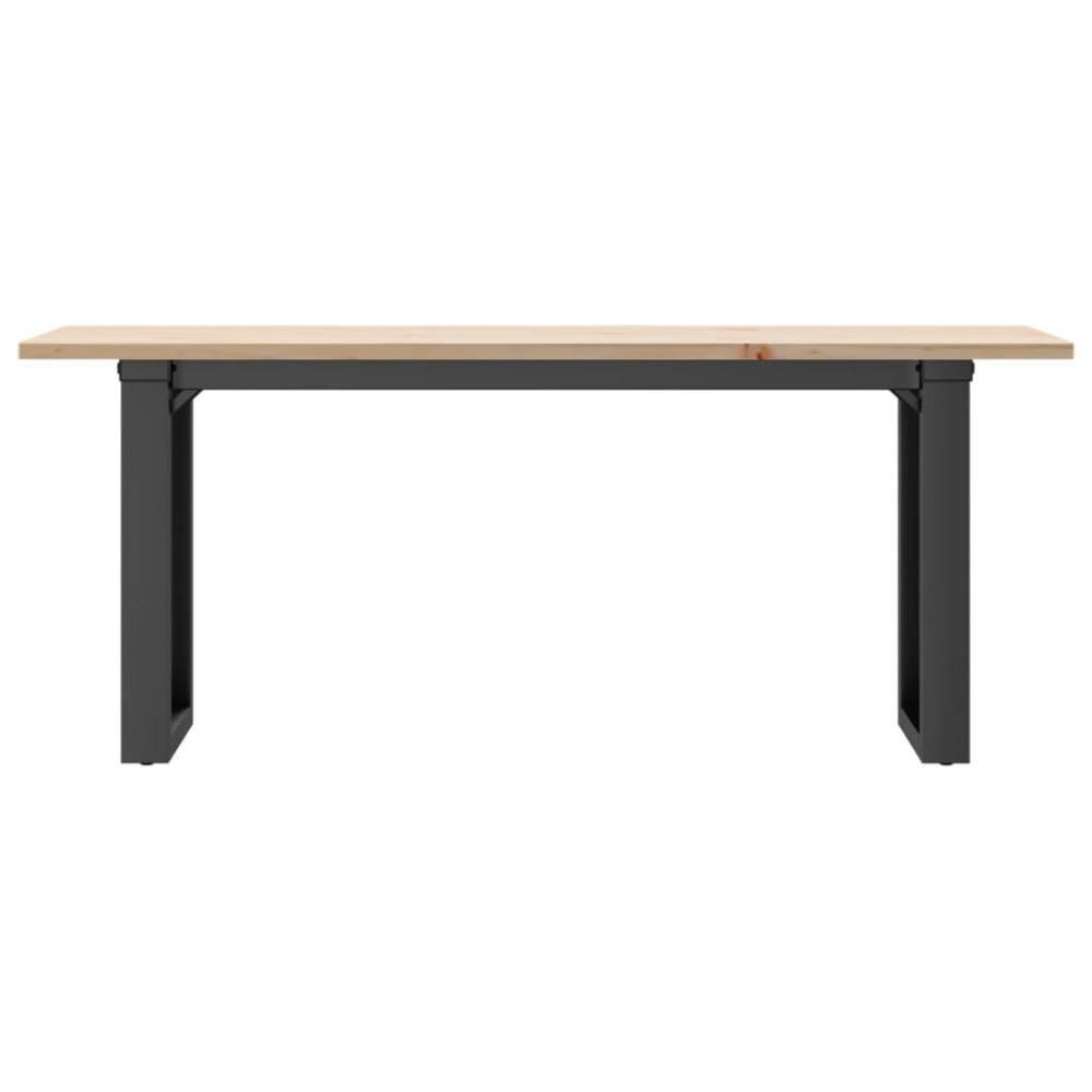 Produktbild för Soffbord O-ram 110x40x45 cm massiv furu och stål