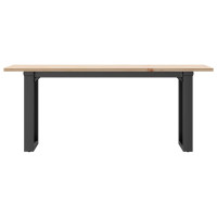 Produktbild för Soffbord O-ram 110x40x45 cm massiv furu och stål