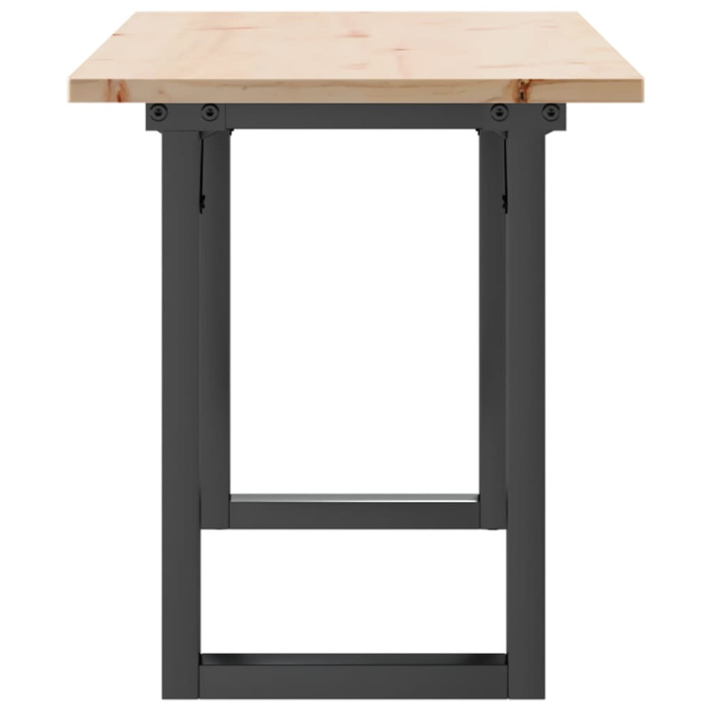 Produktbild för Soffbord O-ram 110x40x45 cm massiv furu och stål
