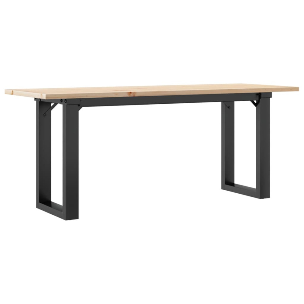 Produktbild för Soffbord O-ram 110x40x45 cm massiv furu och stål