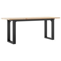 Produktbild för Soffbord O-ram 110x40x45 cm massiv furu och stål