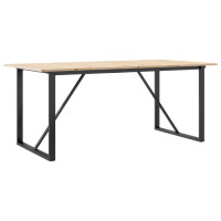 Produktbild för Matbord O-ram 180x90x75 cm massiv furu och stål