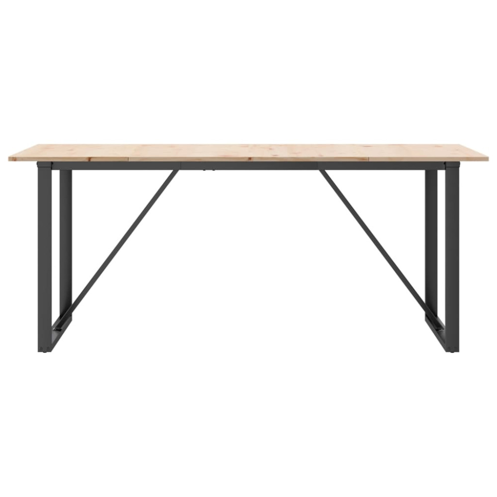 Produktbild för Matbord O-ram 180x90x75 cm massiv furu och stål