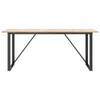Produktbild för Matbord O-ram 180x90x75 cm massiv furu och stål