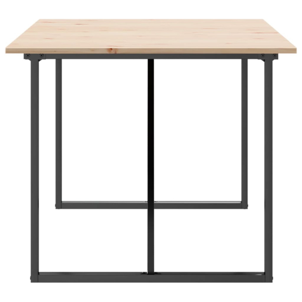 Produktbild för Matbord O-ram 180x90x75 cm massiv furu och stål