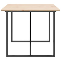 Produktbild för Matbord O-ram 180x90x75 cm massiv furu och stål