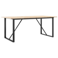 Produktbild för Matbord O-ram 180x90x75 cm massiv furu och stål