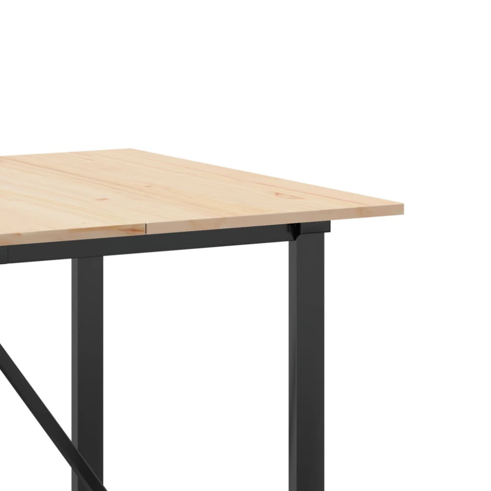 Produktbild för Matbord O-ram 180x90x75 cm massiv furu och stål