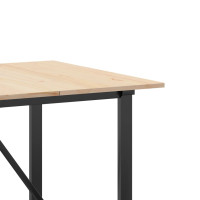 Produktbild för Matbord O-ram 180x90x75 cm massiv furu och stål