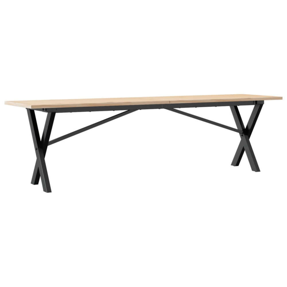 Produktbild för Soffbord X-ram 160x40x45 cm massiv furu och stål
