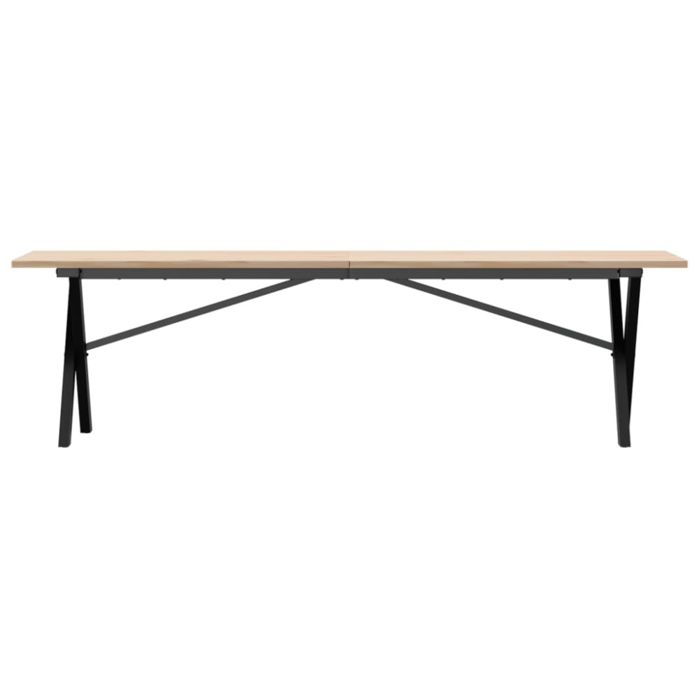 Produktbild för Soffbord X-ram 160x40x45 cm massiv furu och stål
