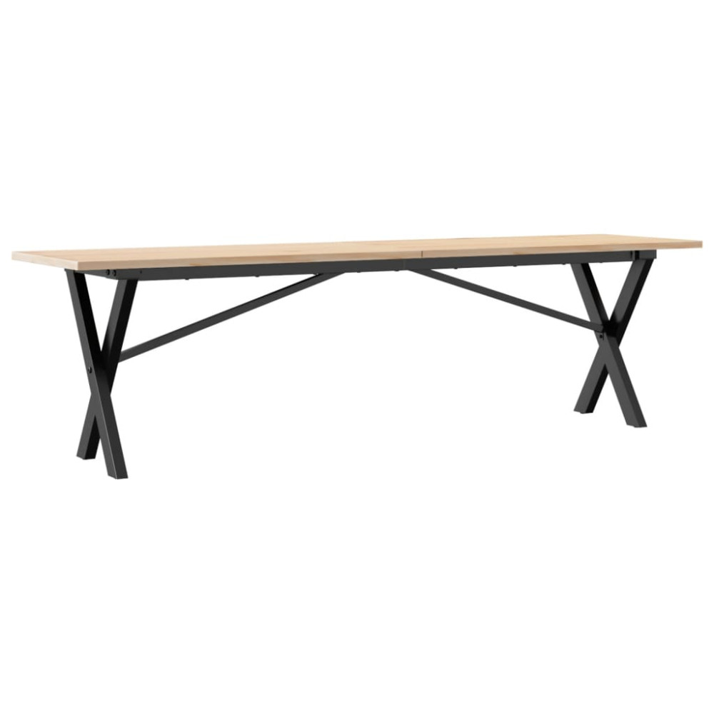 Produktbild för Soffbord X-ram 160x40x45 cm massiv furu och stål
