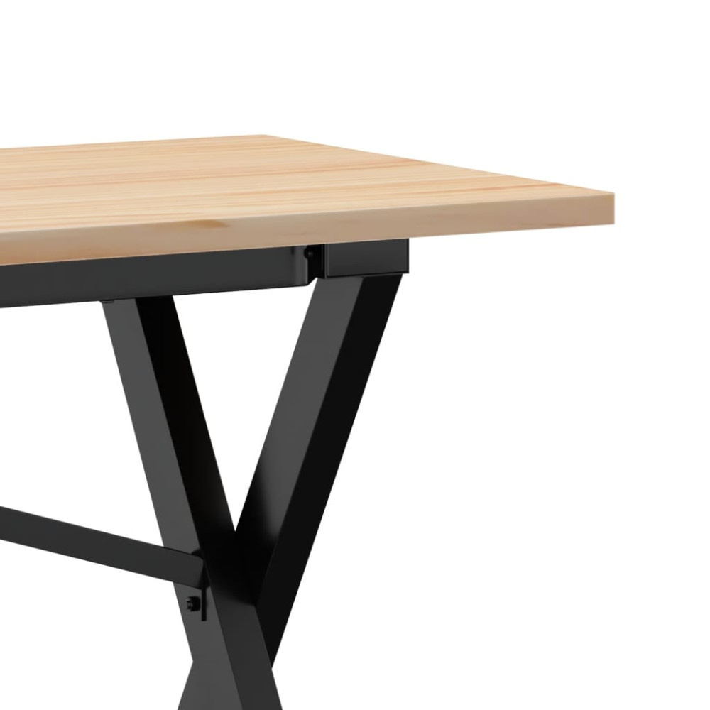 Produktbild för Soffbord X-ram 160x40x45 cm massiv furu och stål