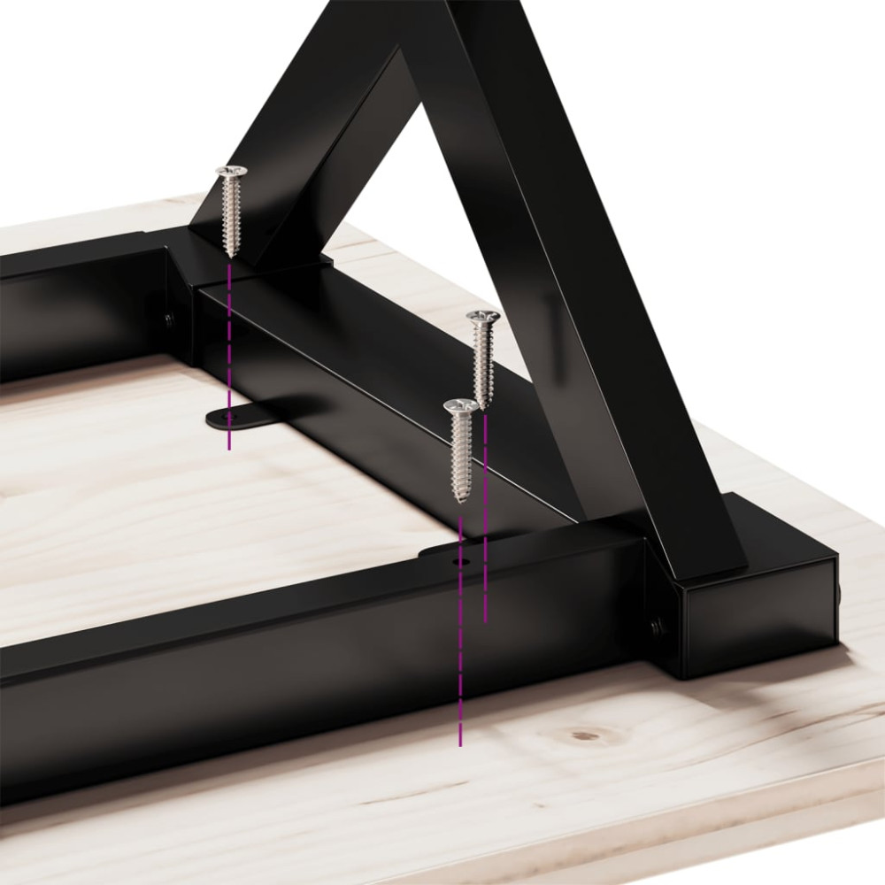 Produktbild för Soffbord X-ram 160x40x45 cm massiv furu och stål