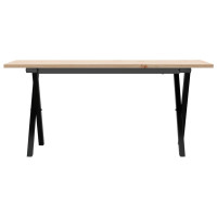 Produktbild för Soffbord X-ram 90x40x45 cm massiv furu och stål