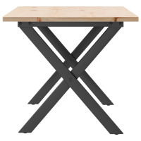Produktbild för Soffbord X-ram 90x40x45 cm massiv furu och stål