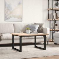 Produktbild för Soffbord O-ram 80x80x45,5 cm massiv furu och stål