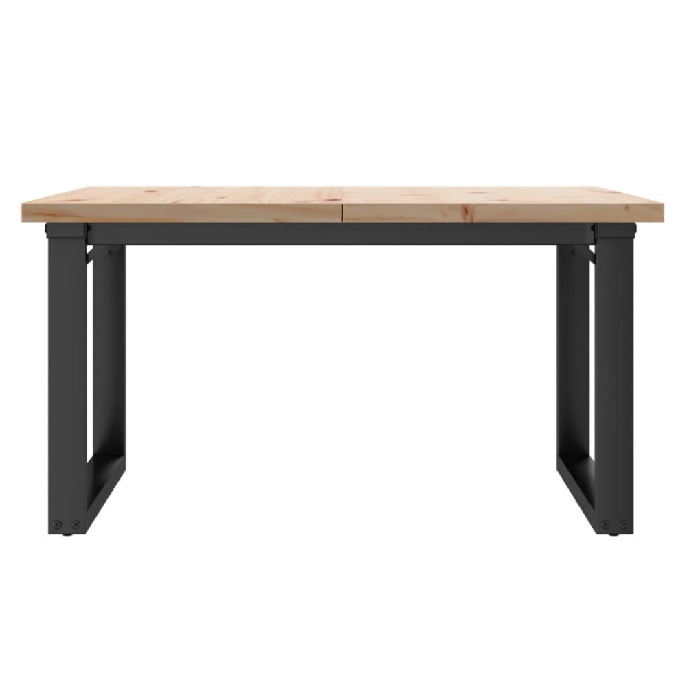 Produktbild för Soffbord O-ram 80x80x45,5 cm massiv furu och stål