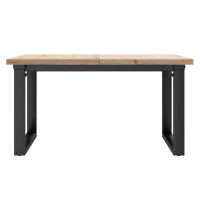 Produktbild för Soffbord O-ram 80x80x45,5 cm massiv furu och stål