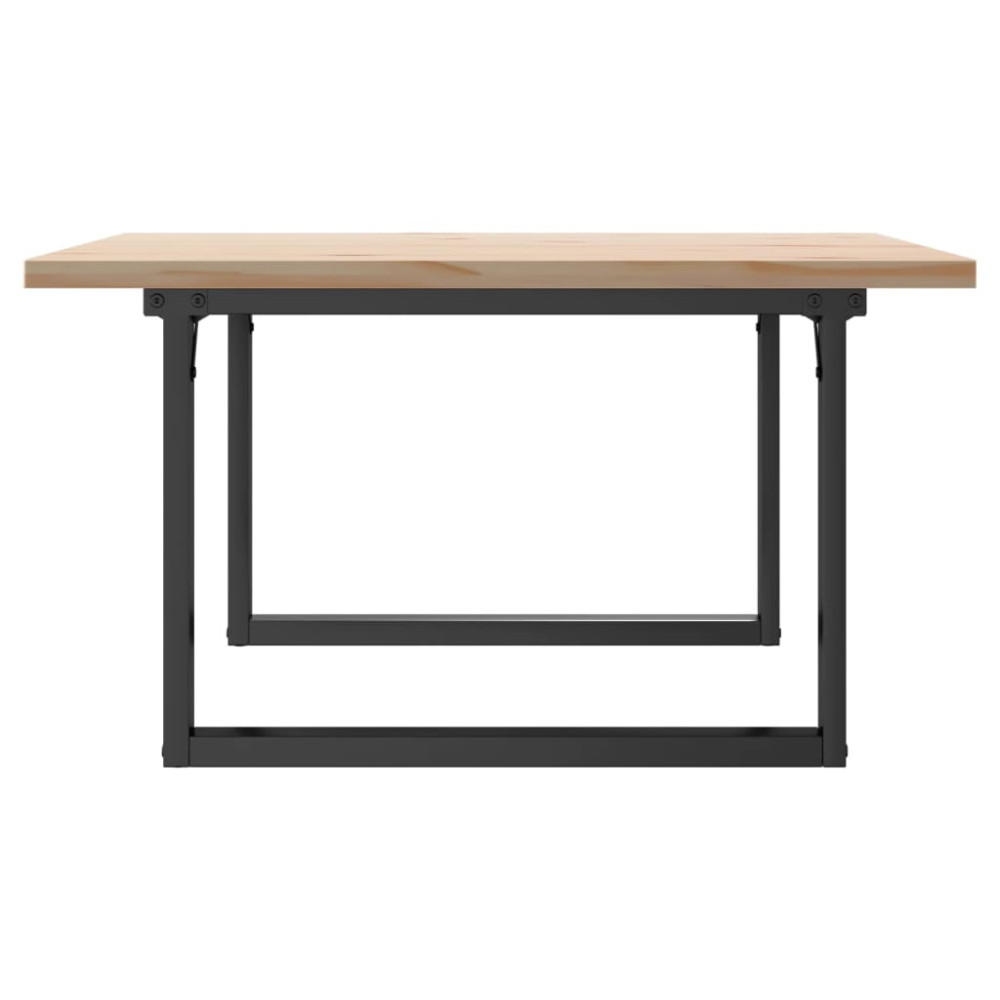 Produktbild för Soffbord O-ram 80x80x45,5 cm massiv furu och stål
