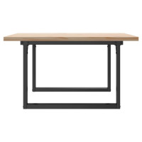 Produktbild för Soffbord O-ram 80x80x45,5 cm massiv furu och stål