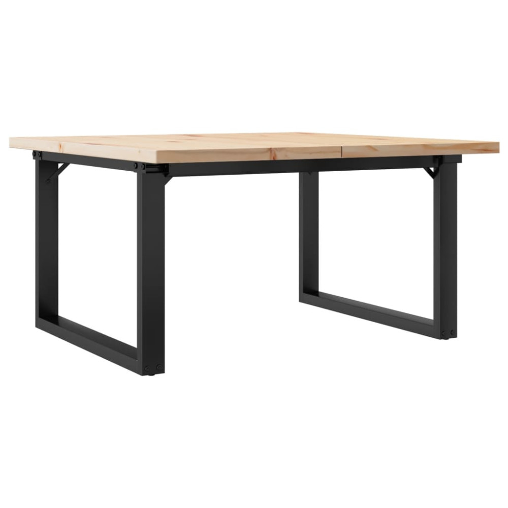 Produktbild för Soffbord O-ram 80x80x45,5 cm massiv furu och stål