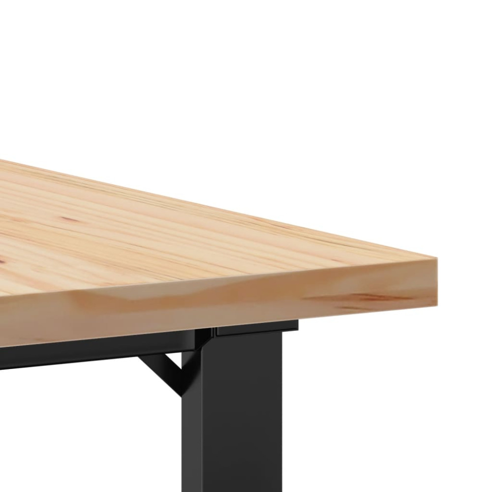 Produktbild för Soffbord O-ram 80x80x45,5 cm massiv furu och stål