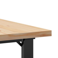 Produktbild för Soffbord O-ram 80x80x45,5 cm massiv furu och stål