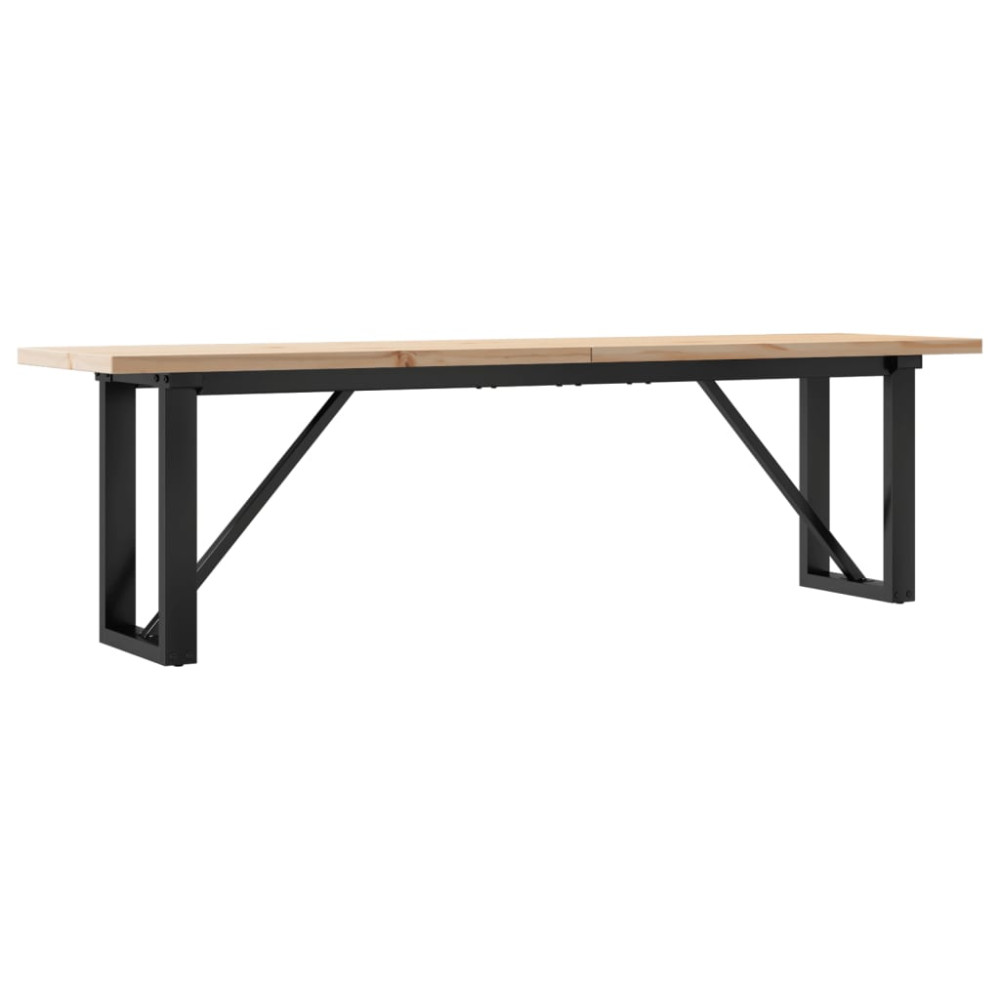 Produktbild för Soffbord O-ram 160x40x45,5 cm massiv furu och stål