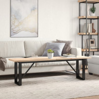 Produktbild för Soffbord O-ram 160x40x45,5 cm massiv furu och stål