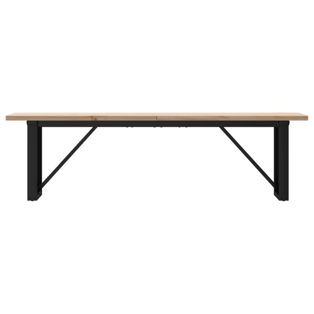 Produktbild för Soffbord O-ram 160x40x45,5 cm massiv furu och stål