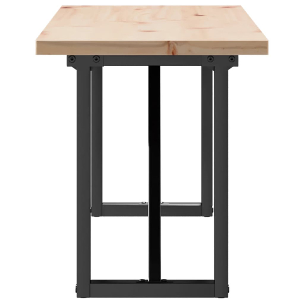Produktbild för Soffbord O-ram 160x40x45,5 cm massiv furu och stål