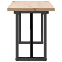 Produktbild för Soffbord O-ram 160x40x45,5 cm massiv furu och stål