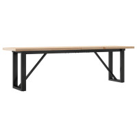 Produktbild för Soffbord O-ram 160x40x45,5 cm massiv furu och stål